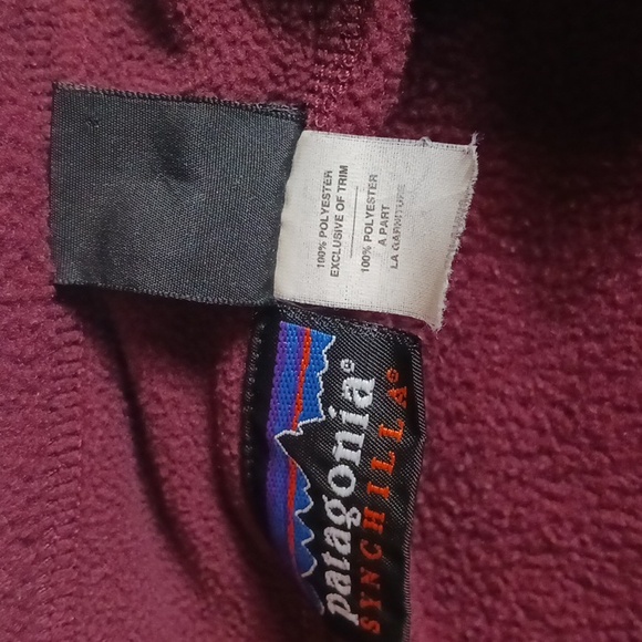 Vintage Patagonia Synchilla Maroon Fleece Vest Outdoor Hiking Adventure Size L - Picture 7 of 10